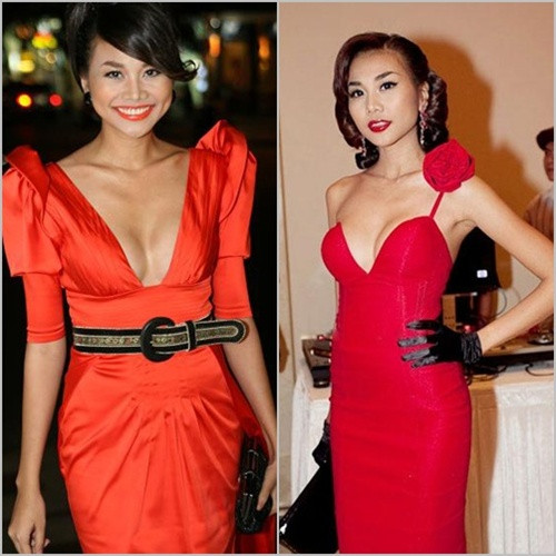 Vẻ đài các và sang trọng của Thanh Hằng được tôn lên toàn vẹn với những bộ trang phục gam màu nóng này. Cô thường xuyên kết hợp với màu môi đỏ cùng tông để tăng phần quyến rũ. Vẻ đài các và sang trọng của Thanh Hằng được tôn lên toàn vẹn với những bộ trang phục gam màu nóng này. Cô thường xuyên kết hợp với màu môi đỏ cùng tông để tăng phần quyến rũ.
