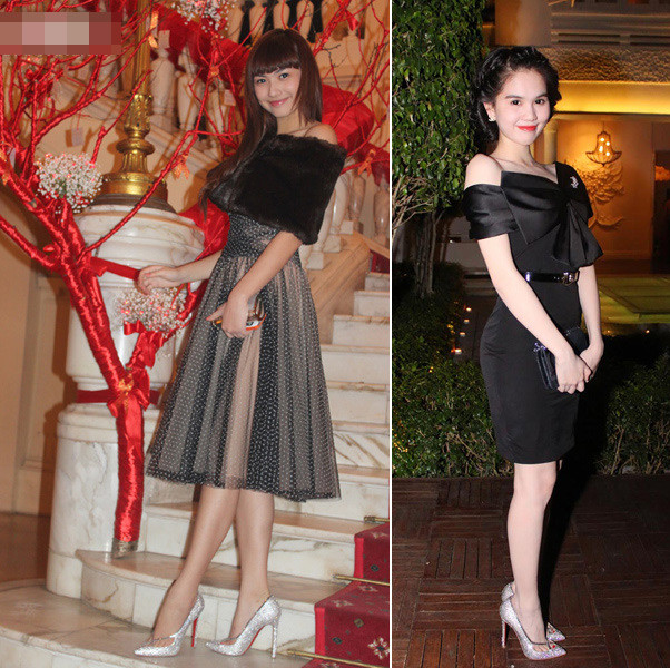 Ngọc Trinh và chân dài Hồng Quế "đụng" đôi giày hiệu đế đỏ với giá gần 100 triệu VNĐ (4000 USD) của thương hiệu Christian Louboutin. Theo bạn, ai mix đồ hợp gu và sành điệu hơn với đôi giày này?