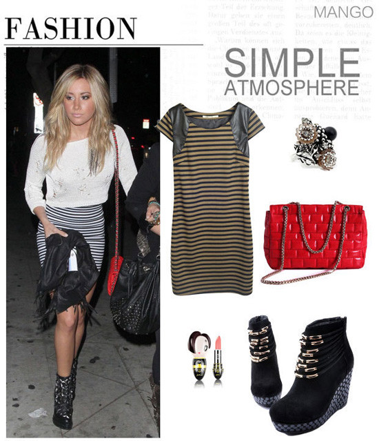 Ashley kết hợp chúng với những đôi giày rất lạ mắt.