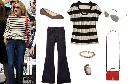 Mặc dù đã ngoài tứ tuần nhưng Kate Hudson thật không hổ danh khi đứng vào top này, bởi sự mix đồ tinh tế giữa jeans loe và áo pull kẻ ngang giúp cô ấy thật trẻ trung và nổi bật.