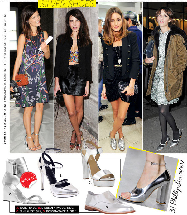 Lấp lánh vốn là đặc trưng của style tiệc tùng, thảm đỏ. Nếu như những đôi giày màu vàng kim mang lại vẻ sang trọng, kiêu kỳ thì giày ánh bạc (silver shoes) lại có phần năng động và hiện đại. Lấp lánh vốn là đặc trưng của style tiệc tùng, thảm đỏ. Nếu như những đôi giày màu vàng kim mang lại vẻ sang trọng, kiêu kỳ thì giày ánh bạc (silver shoes) lại có phần năng động và hiện đại.