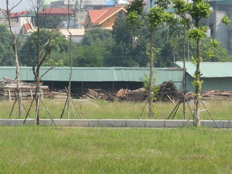 Kho bãi bỏ trống hoác, không một bóng công nhân thi công