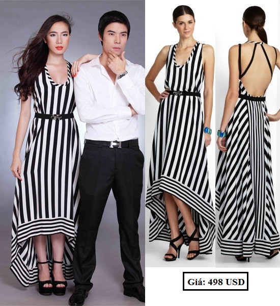 Chung Thục Quyên xuất hiện khá nhiều lần cùng với trang phục của nhãn hiệu BCBGMAXAZRI.