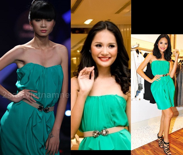 Váy BCBGMAXAZRI tôn vẻ đẹp của hoa hậu Hương Giang