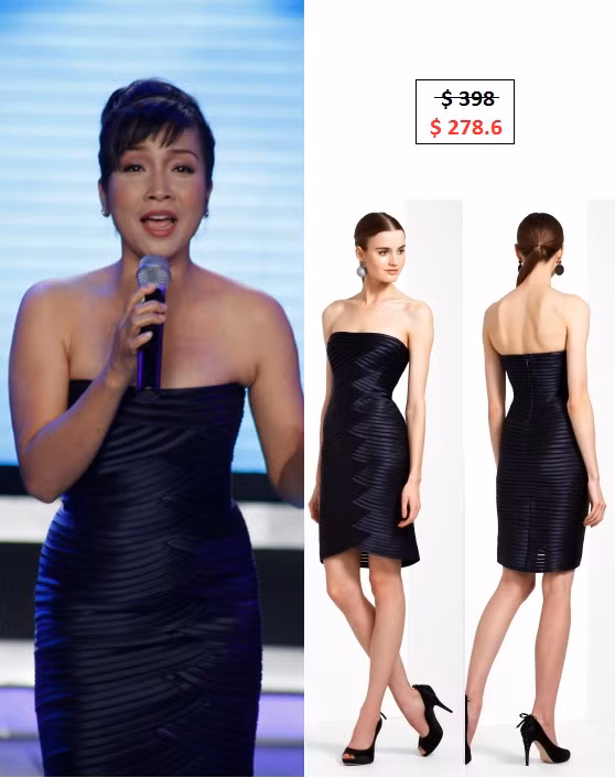 Bộ đầm đen hiệu BCBGMAXAZRI giúp ca sĩ Mỹ Linh tạo được vẻ thon gọn. Bộ đầm đen hiệu BCBGMAXAZRI giúp ca sĩ Mỹ Linh tạo được vẻ thon gọn.