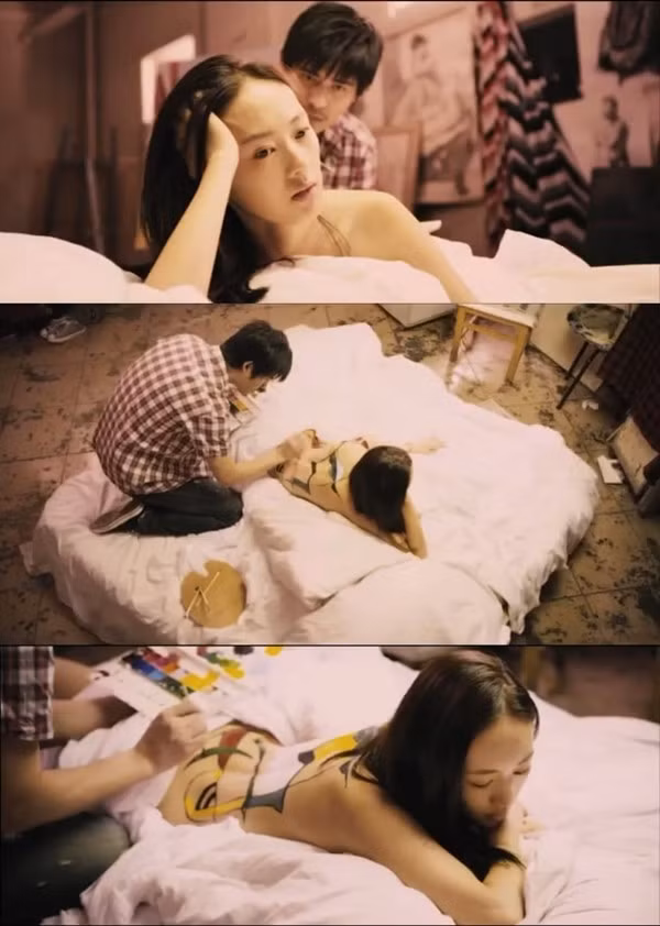 Cảnh vẽ tranh trên lưng trần nhạy cảm của Châu Du Dân khiến khán giả tò mò