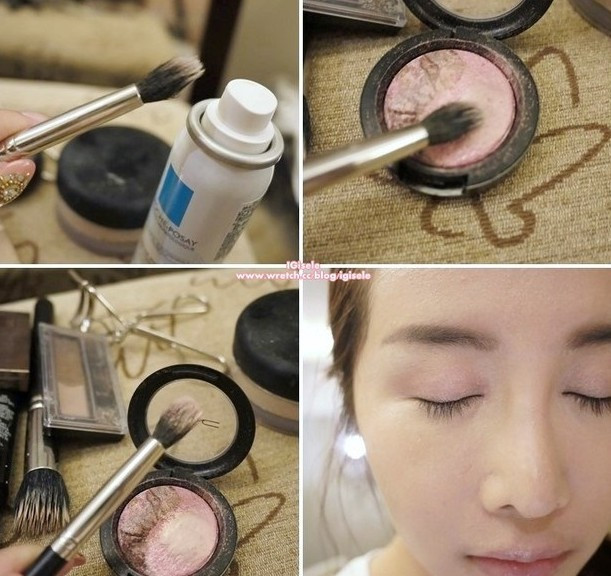 Và dùng phấn hồng để đánh một lớp mỏng lên mắt. Xem thêm: Cận cảnh: Sao Hàn "thăng hạng nhan sắc" nhờ trang điểm và phẫu thuật Và dùng phấn hồng để đánh một lớp mỏng lên mắt. Xem thêm: Cận cảnh: Sao Hàn "thăng hạng nhan sắc" nhờ trang điểm và phẫu thuật