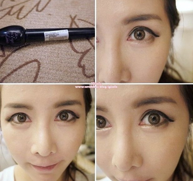 Rồi dùng bút kẻ mắt để kẻ đường viền cho mí mắt trên. Nhớ phần đuôi mắt kéo dài ra một chút. Xem thêm: Cận cảnh: Sao Hàn "thăng hạng nhan sắc" nhờ trang điểm và phẫu thuật Rồi dùng bút kẻ mắt để kẻ đường viền cho mí mắt trên. Nhớ phần đuôi mắt kéo dài ra một chút. Xem thêm: Cận cảnh: Sao Hàn "thăng hạng nhan sắc" nhờ trang điểm và phẫu thuật