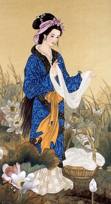 Thế hệ đầu tiên: mỹ nữ cổ đại Thế hệ này gồm có bốn mỹ nữ khuynh quốc khuynh thành Tây Thi, Vương Chiêu Quân, Dương Quý Phi, Điêu Thuyền. Tây Thi là mỹ nhân thời Xuân Thu (thế kỷ 7-thế kỷ 6 TCN), đứng đầu trong Tứ đại mỹ nhân cổ đại Trung Quốc. Đây là bức ảnh họa lại theo sử miêu tả về người đẹp. (Tranh họa ) (Ảnh: HB)