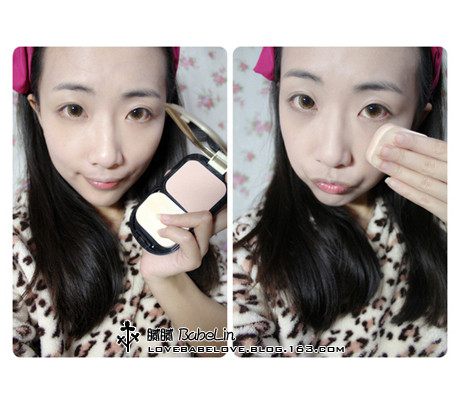 Sau đó tiếp tục tuần tự các bước trang điểm bình thường: bôi kem lót, đánh phấn nền. Sau đó tiếp tục tuần tự các bước trang điểm bình thường: bôi kem lót, đánh phấn nền.