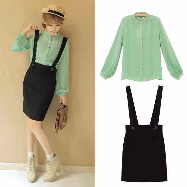 Xóa bỏ sự đơn điệu ngày thường bằng chiếc váy với dây treo để đổi mới phong cách. Xem thêm: 10 bộ váy đẹp là niềm mơ ước của thiếu nữ mọi thời đại