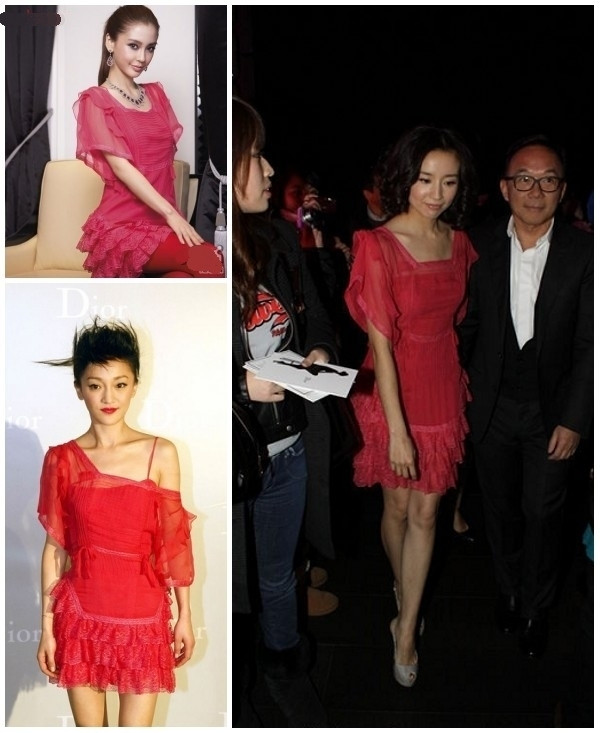 Tuy cùng một chiếc váy nhưng mỗi phong cách mặc sẽ mang lại những cảm nhận khác nhau. Angela Baby gợi cảm, Châu Tấn cá tính và Đổng Khiết mặn mà. Xem thêm: Sao Hàn "giơ" bằng chứng: Tôi đẹp hoàn toàn tự nhiên (P2)