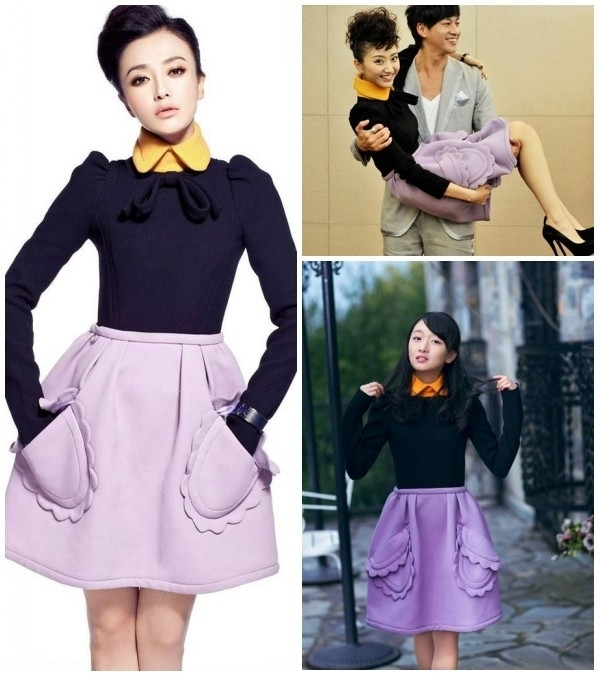 Từ người đẹp đằm thắm Tần Lam đến mỹ nữ đệ nhất Bắc Kinh Cảnh Điềm và cô em gái quốc dân Châu Đông Vũ đều bị cuốn hút bởi chiếc váy thanh lịch, cao quý với hai màu đen tím.