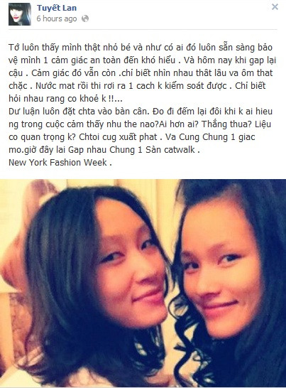 Hình ảnh chụp từ Facebook của Tuyết Lan. Hình ảnh chụp từ Facebook của Tuyết Lan.