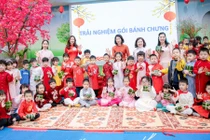 Trường Mầm non A Tứ Hiệp tổ chức Hội chợ Xuân với chủ đề "Tết sum vầy - Xuân ơn Đảng"