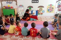 Cô trò Trường mầm non Hữu Sản (xã Vân Sơn, tỉnh Bắc Ninh). Ảnh: Website nhà trường.