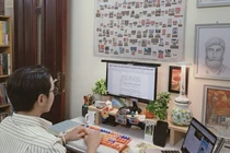 Nhân sự tại Công ty Cổ phần Sách Bách Việt trong quá trình biên tập bản thảo. Ảnh ĐVCC.