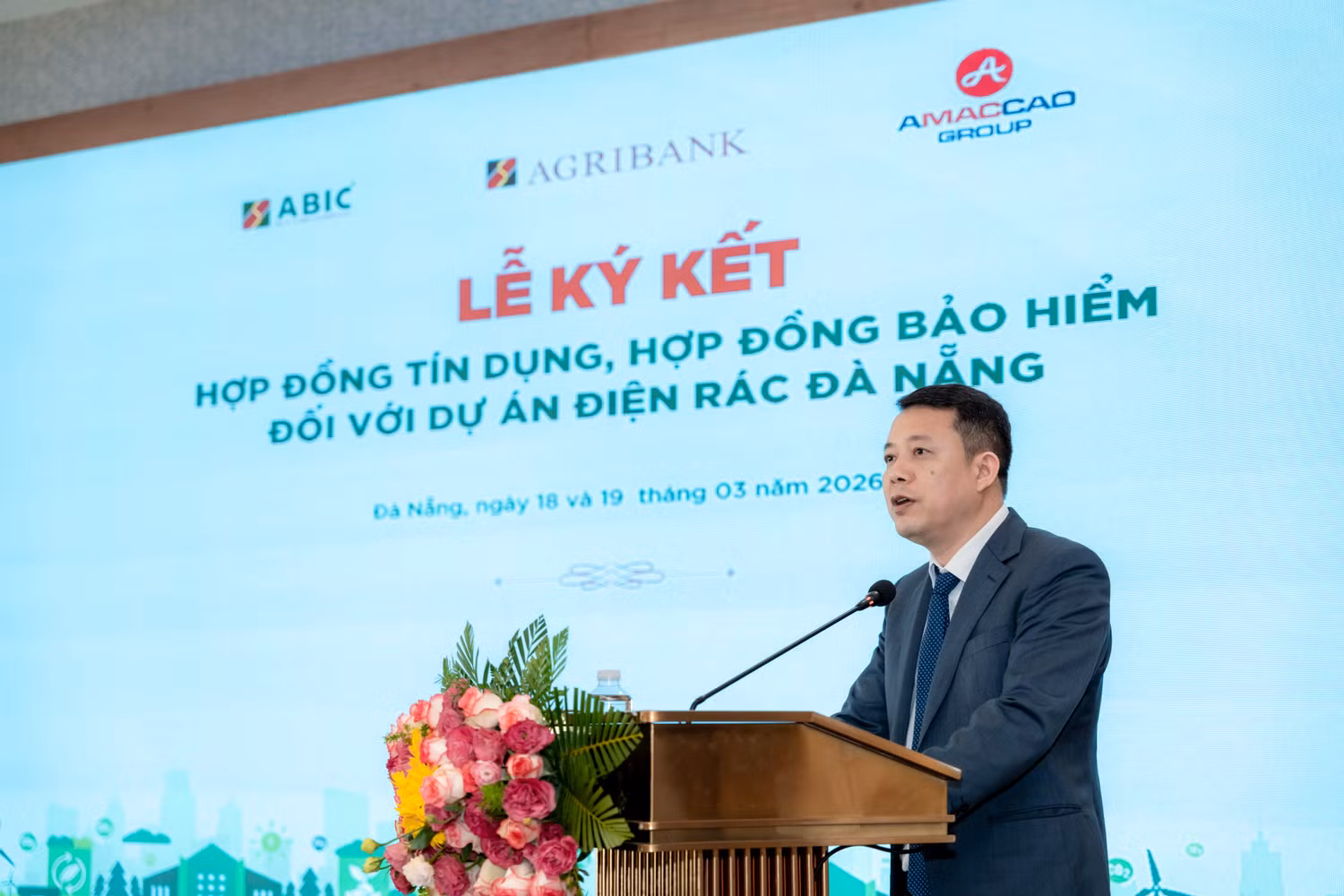 Ông Nguyễn Văn Vinh – Chủ tịch Hội đồng quản trị kiêm Tổng Giám đốc Tập đoàn Amaccao phát biểu tại sự kiện.