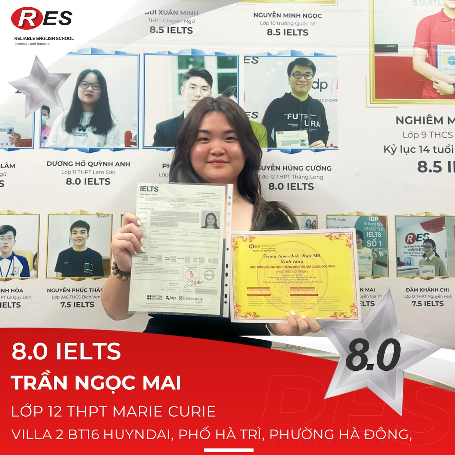 Bảng tiến độ học tập của Ngọc Mai