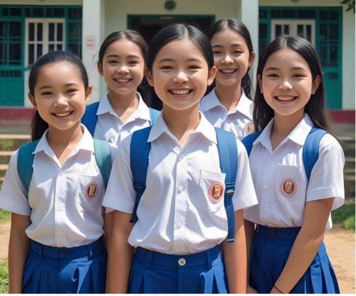 Đồng phục của học trò càng đơn giản càng đỡ vất vả cho học sinh (Ảnh được tạo từ AI) hm.jpg