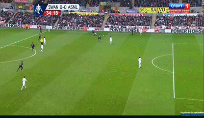 Phút 35: Gibbs có đường chuyền trả ngược ra cho Santi Cazorla, người sút bóng vọt xà ở tư thế thuận lợi. Phút 35: Gibbs có đường chuyền trả ngược ra cho Santi Cazorla, người sút bóng vọt xà ở tư thế thuận lợi.