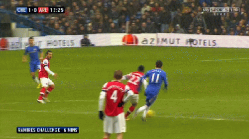 Một góc quay khác pha truy cản của Ramires. Một góc quay khác pha truy cản của Ramires.