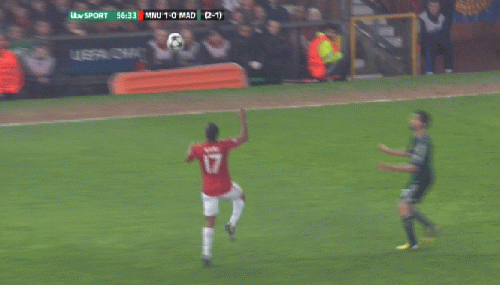 Ảnh động pha bóng của Nani và Alvaro Arbeloa Ảnh động pha bóng của Nani và Alvaro Arbeloa