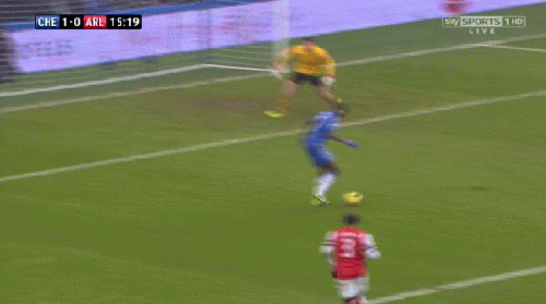 Một góc quay khác của pha phạm lỗi của Szczesny. Một góc quay khác của pha phạm lỗi của Szczesny.