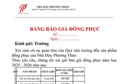 Nhân viên Công ty đồng phục Phương Thảo nói, cung cấp đồng phục nhiều trường không cần đấu thầu