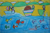  Tranh dự thi của Phương Trang, lớp 1A, Tiểu học Xã Đàn (MS:485) 