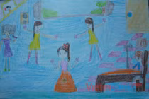  Tranh dự thi của Thảo Lý, lớp 5A, Tiểu học Xã Đàn (MS:490) 