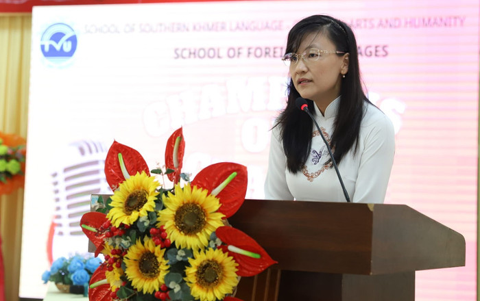Tiến sĩ Nguyễn Thị Phương Nam - Phó Hiệu trưởng Trường Ngôn ngữ - Văn hóa - Nghệ thuật Khmer Nam Bộ và Nhân văn (CLASKA), Trường Đại học Trà Vinh. Ảnh: Trường CLASKA 481782333-1102400008354557-8478715211851624808-n.jpg