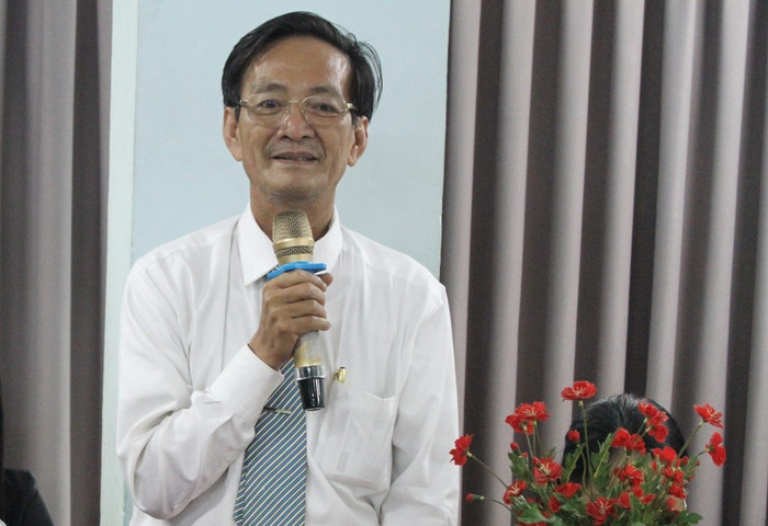 Nhà giáo ưu tú, Thạc sĩ Lâm Văn Quản - Chủ tịch Hội Giáo dục nghề nghiệp Thành phố Hồ Chí Minh. Ảnh: Trường Trung cấp Việt Giao img-2065-2048x1365.jpg