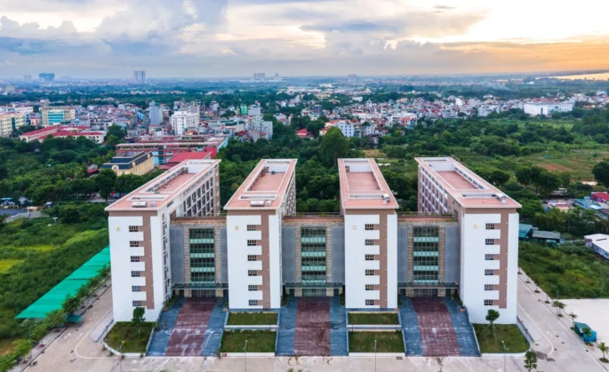 Một góc khuôn viên Học viện Tài chính tại cơ sở 69 Đức Thắng, phường Đức Thắng, quận Bắc Từ Liêm (cũ), Thành phố Hà Nội. Ảnh: website nhà trường