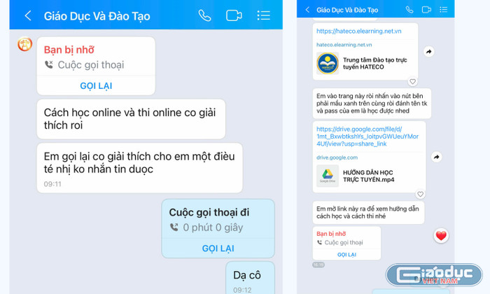 Sinh viên được tư vấn toàn bộ quá trình học và thi đều theo hình thức online. Ảnh chụp màn hình. gdvn-anh1.png