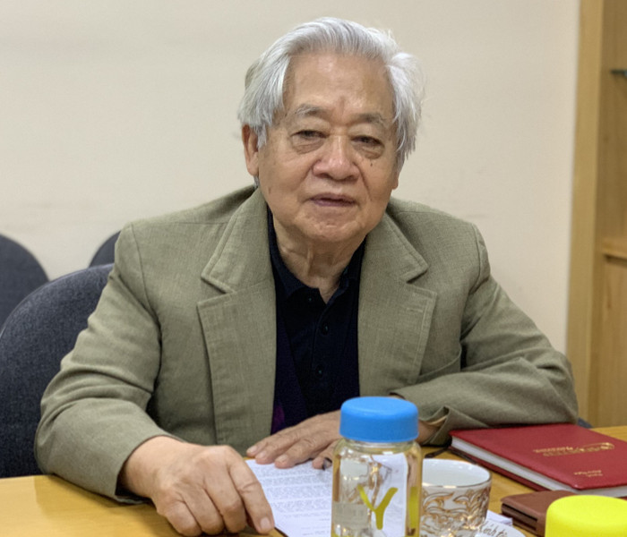 Giáo sư Phạm Tất Dong - nguyên Phó Chủ tịch Hội Khuyến học Việt Nam. Ảnh: Thùy Linh