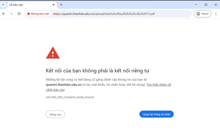 Báo cáo 3 công khai năm học 2020-2021 có hiển thị song không truy cập được vào tệp đính kèm. Ảnh chụp màn hình ngày 26/5/2025. 2021-1.png