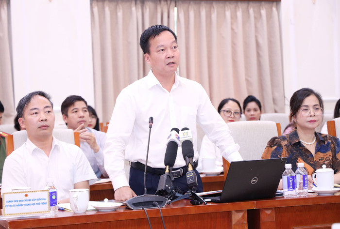 Phó Giáo sư Nguyễn Anh Dũng - Phó Vụ trưởng Vụ Giáo dục đại học (Bộ Giáo dục và Đào tạo) chia sẻ tại buổi họp báo. Ảnh: Trần Hiệp img-7677.jpg