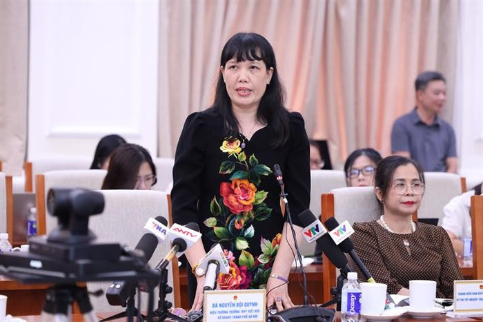 Cô Nguyễn Bội Quỳnh - Hiệu trưởng Trường Trung học phổ thông Việt Đức (Hà Nội). Ảnh: Trần Hiệp Cô Nguyễn Bội Quỳnh - Hiệu trưởng Trường Trung học phổ thông Việt Đức (Hà Nội). Ảnh: Trần Hiệp