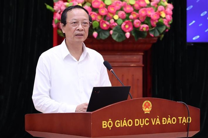 Thứ trưởng Bộ Giáo dục và Đào tạo Phạm Ngọc Thưởng phát biểu kết luận tại hội nghị. Ảnh: Trần Hiệp Thứ trưởng Bộ Giáo dục và Đào tạo Phạm Ngọc Thưởng phát biểu kết luận tại hội nghị. Ảnh: Trần Hiệp