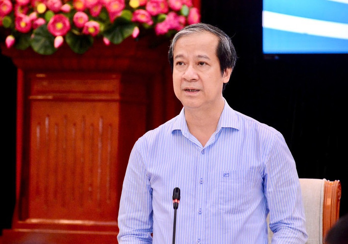 Bộ trưởng Bộ Giáo dục và Đào tạo Nguyễn Kim Sơn phát biểu tại tọa đàm. Ảnh: Nguyễn Mạnh Bộ trưởng Bộ Giáo dục và Đào tạo Nguyễn Kim Sơn phát biểu tại tọa đàm. Ảnh: Nguyễn Mạnh