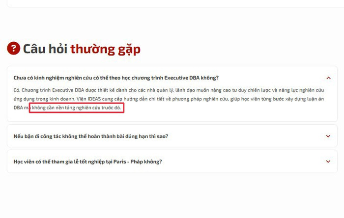 Trên trang web của Viện IDEAS thông tin về việc học chương trình Executive DBA (tiến sĩ Quản trị kinh doanh) không cần nền tảng nghiên cứu. nghien-cuu-dba.jpg