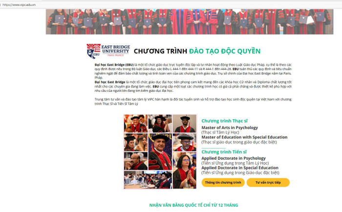 VIPC quảng bá về chương trình đào tạo của East Bridge.