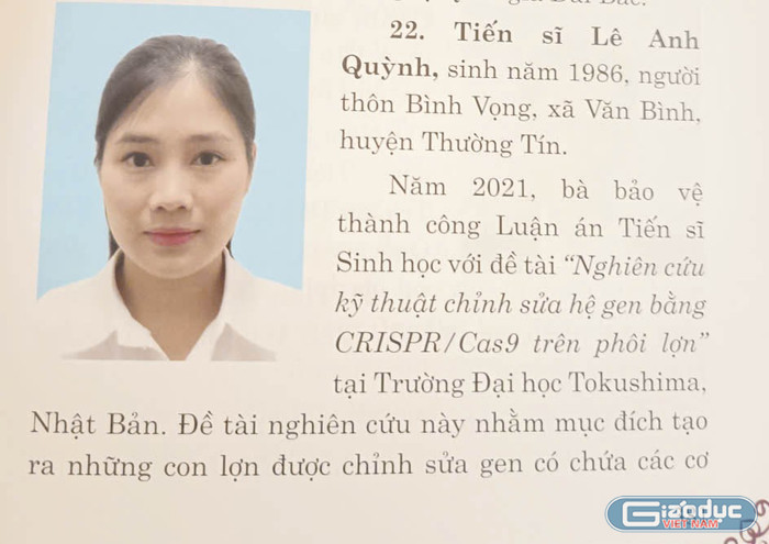 Con gái lớn của ông Lê Đình Phong bảo vệ thành công Luận án tiến sĩ Sinh học với đề tài "Nghiên cứu kỹ thuật chỉnh sửa hệ gene bằng CRISPR/Cas9 trên phôi lợn" tại Trường Đại học Tokushima, Nhật Bản. (Ảnh: trích cuốn Các nhà khoa bảng trí thức và nghệ nhân tiêu biểu huyện Thường Tín (1075-2023) gdvn-gia-dinh-ong-le-dinh-phong-123.jpg