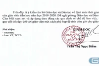công văn này của Sở Giáo dục và Đào tạo An Giang, giáo viên không còn được nhận tiền phụ trội (Ảnh tác giả)