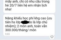 Giáo viên giảm giá dạy thêm lớp chủ nhiệm và mặt trái tấm giấy khen