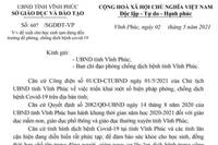 Dịch Covid phức tạp, Vĩnh Phúc đề xuất cho học sinh tạm dừng đến trường 2 tuần