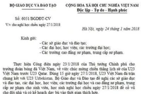 Công an điều tra công văn giả Bộ Giáo dục cho học trò nghỉ học xem bóng đá