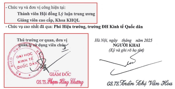 Thông tin lấy từ lý lịch khoa học của Giáo sư, Tiến sĩ Trần Thị Vân Hoa được đăng tải trên website Hội đồng Giáo sư nhà nước screenshot-2025-08-14-090151.jpg