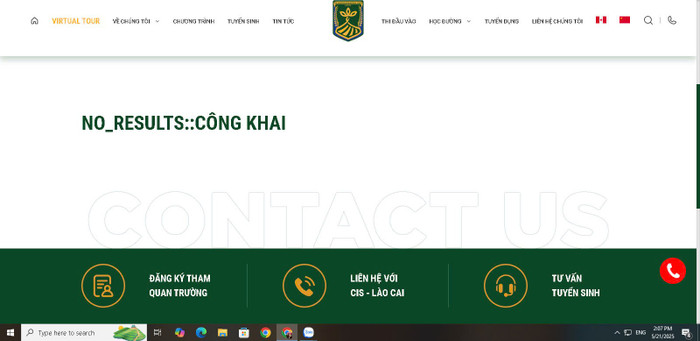 Sau khi nhận được phúc đáp, phóng viên vẫn không tìm thấy thông tin công khai theo Thông tư số 09/2024/TT-BGDĐT trên website trường. (Ảnh chụp màn hình ngày 21/5/2025) Sau khi nhận được phúc đáp, phóng viên vẫn không tìm thấy thông tin công khai theo Thông tư số 09/2024/TT-BGDĐT trên website trường. (Ảnh chụp màn hình ngày 21/5/2025)